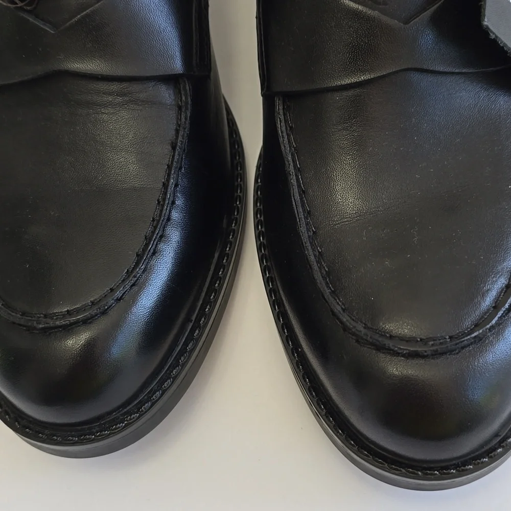 NWT Made In Italy Parrotto Men's Genuine Leather Loafers Shoes Black Size 9